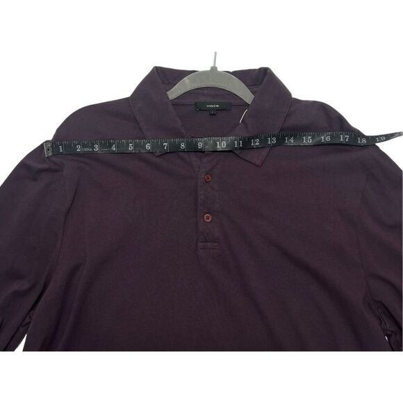 Vince NWT Men's Purple Long Sleeve Cotton Polo Shirt Size Large - Picture 8 of 10